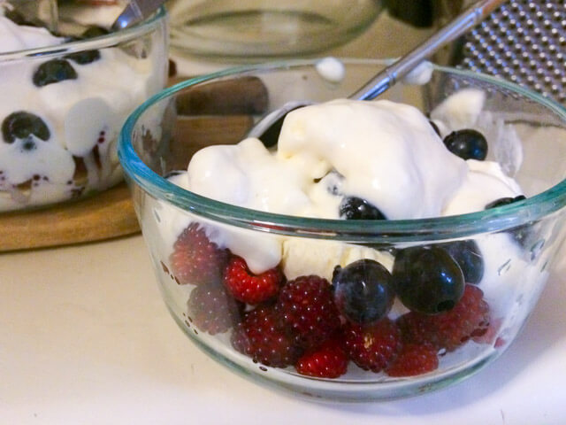 A red, white, and blue dessert for July 4. Yum!